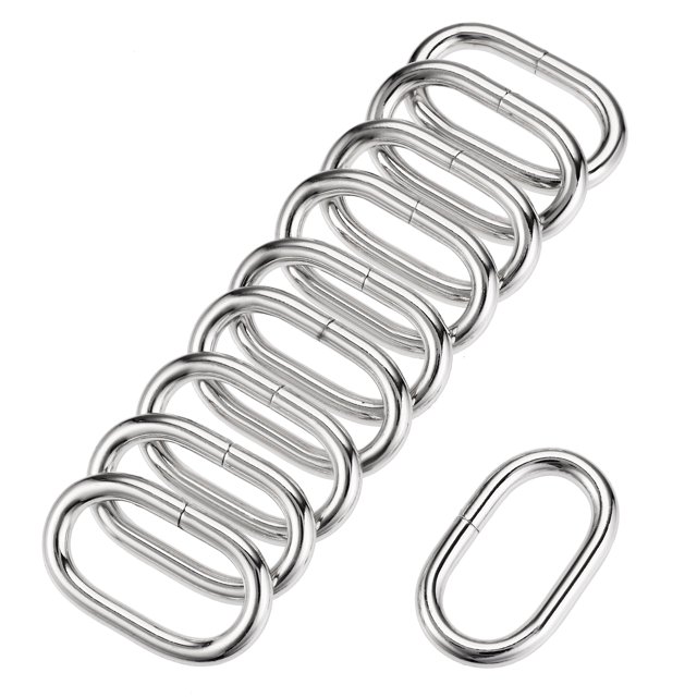 Unique Bargains 32x15mm Oval Buckles Iron Electroplating Silver Tone 10 Pack