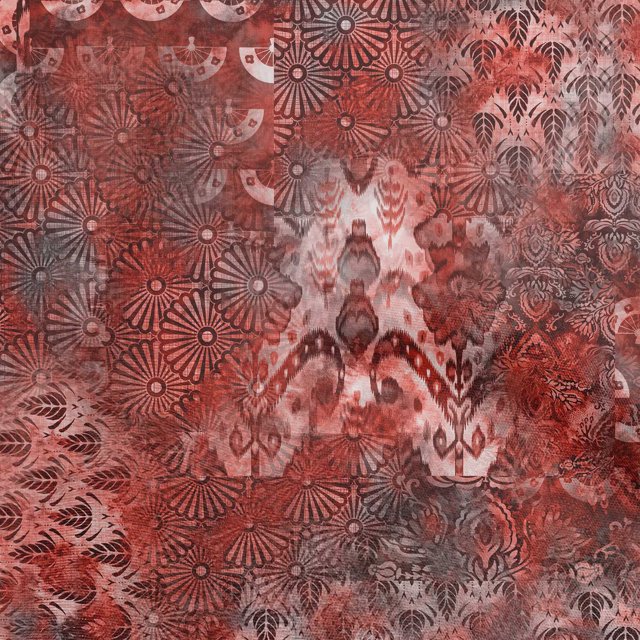 oneOone Popeline de Coton Rouge Tissu Abstrait Matière de Robe Tissu Imprimé Tissu au Mètre 42 Pouces de Large