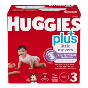 Huggies Little Movers Plus, Taille 3, Boîte de 204