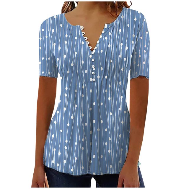 Pompotops Femmes Été Sexy Dégradé Print Femmes Régulières Manches Courtes Top