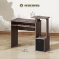 thumbnail image 2 of Computer Desk with Sliding Keyboard Tray Storage Drawer Shelf Home Office Workstation Grey, 2 of 7
