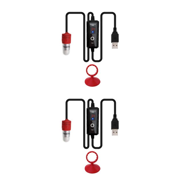 Ruiboury Compact Automatic Submersible Thermostat Heat Rod Water Aquarium Fish Tank Heater Heating Performance 10W 2Set