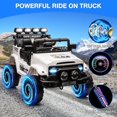 thumbnail image 3 of 12V Kids Ride on Truck, Ride on Jeep Car with Remote Control, Electric Vehicle for Kids,Spring Suspension,Bluetooth Speaker,Multi Music Modes,3 Speeds,LED Lights, 3 of 8