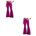 thumbnail image 3 of Decodeary Pantalon Confortable Taille Haute Léger Extensible Bas Cloche Violet m 2Set, 3 of 6