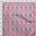 thumbnail image 3 of oneOone Cotton Silk Fabric Floral & Elephant Block Printed Fabric 1 Yard 42 Inch Wide, 3 of 4