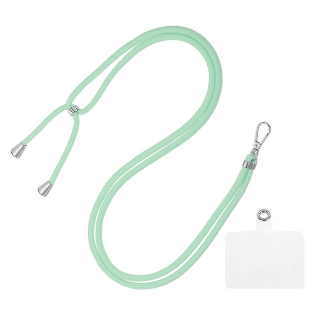 Unique Bargains Phone Lanyard, Adjustable Neck Lanyard with Transparent Lanyard Patch, Mint Green, 1 Count