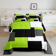 thumbnail image 2 of Erosebridal Modern Abstract Bedding Full Comforter Set, Square Geometric Bedding Sets Full with Comforter, Green Yellow Reversible Down Comforter, Ultra Soft Bedroom Decorative, 3pcs, 2 of 8