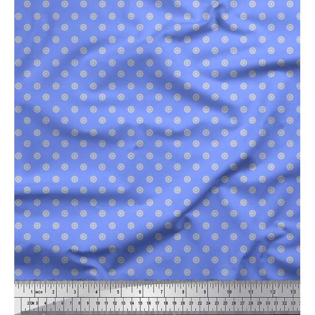 Soimoi Silk Fabric Artistic Floral Shirting Print Fabric by Yard 42 Inch Wide
