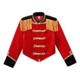 thumbnail image 3 of Hansber Enfants Garçons Uniforme d'Équipe de Drum Major Tenue de Performance de Batteur Veste à Franges et Chapeau Rouge 12, 3 of 7