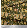 thumbnail image 4 of Soimoi Green Moss Georgette Fabric Mandala & Paisley Print Sewing Fabric Yard 44 Inch Wide, 4 of 4