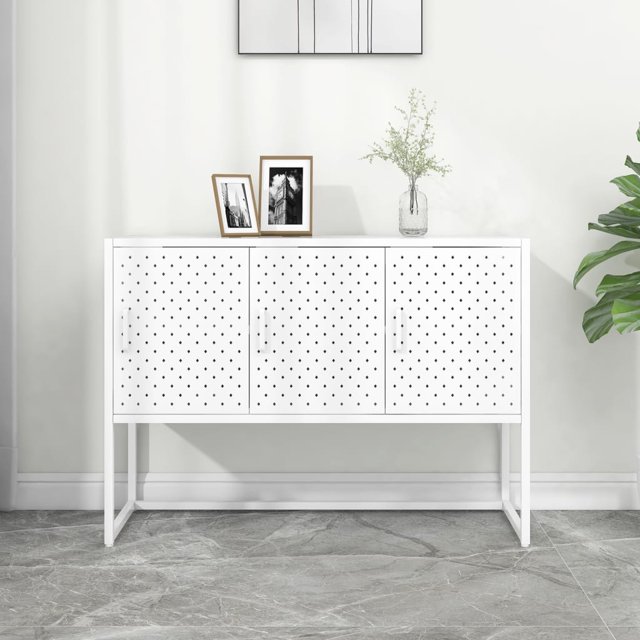 vidaXL Buffet Blanc 105x35x75 cm Acier 1 Tablette