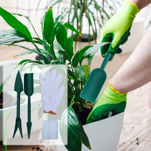Ersvoioy Transplanting Tool Set, 2Pc Mini Plastic Sowing Digging Tools Kit Seedling Extractor, Garden Seedling Tools with 10 Straight Labels, Seed Sower Spreader Handheld for Tiny Seeds Multicolour