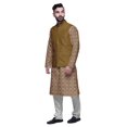 thumbnail image 2 of Atasi Kurta Pyjama pour Homme Veste Col Mandarin Indien Imprimé Ensemble de Tenue Ethnique, 2 of 5