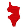 thumbnail image 5 of Cameland Women's Summer Skin-friendly Fashion Solid Color One Shoulder One-Piece Bikini Set, 5 of 5