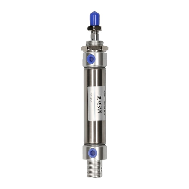 Mini Vérin Pneumatique à Air 25 mm d'Alésage 50 mm de Course en Acier Inoxydable à Double Action Tige Simple Mini