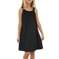 thumbnail image 4 of WEIYLL Robe Fille Plage Cache-Maillot Sans Manches Débardeur Fin Couleur Unie Volants Robe Noire Vêtements 7-8 Ans, 4 of 4