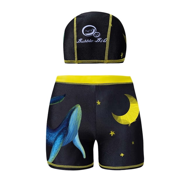Tauxra Men's Swim Trunks with Print Elastic Waistband Quick Dry Flat Front Shorts for Men 5 Inch Inseam with Drawstring