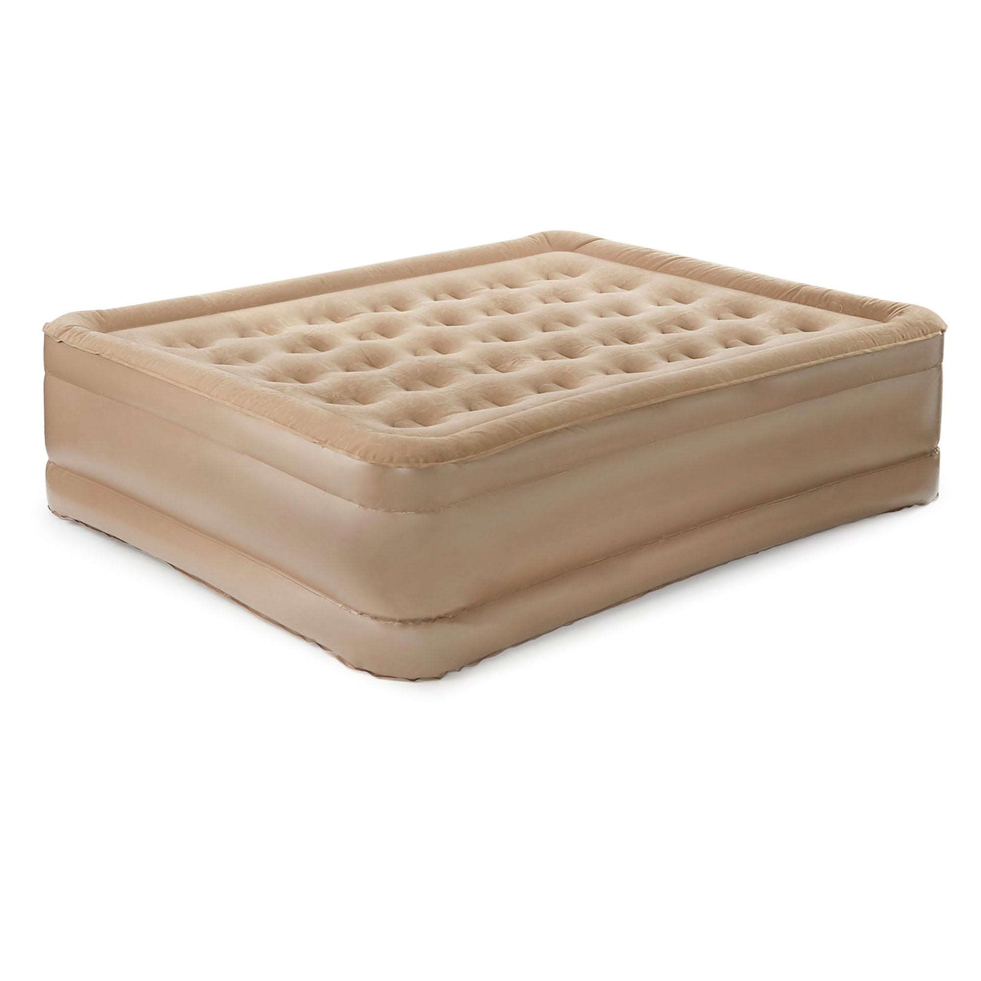 Insta-Bed Matelas Gonflable Grand 18 Pouces avec Pompe NeverFlat, Beige