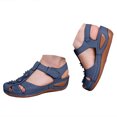 thumbnail image 1 of Mepaouo Womens Arch Support Orthopedic Sandals Closed Toe Ankle Strap Summer Hollow out Wedge Shoes, 1 of 7