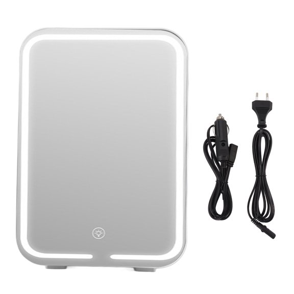 Mini Frigo de Soins de la Peau, Réfrigérateur Miroir Cosmétique Porte Miroir à Intensité Réglable Portable Refroidissement Faible Bruit pour Voiture pour Aliments pour Bureau