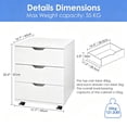 thumbnail image 2 of 3-Drawer Wood Mobile File Cabinet with Lockable Wheels, Widened Under Desk Vertical Filing Cabinets for Home Office Legal Files, A4 Letter Size Documents, 2 of 8