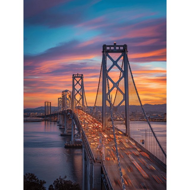 Qisvanset Serene Lake Sunset Pier Canvas Print 12x16 Inch Kitchen Wall Art