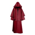 thumbnail image 1 of yingyy Halloween Cloak Hooded Scary Cape Solid Color Robe Costume Carnival Red S, 1 of 6