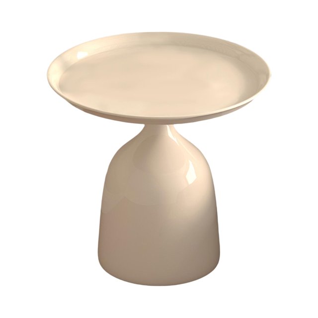 yuksok Round End Table Iron Stable Base Coffee Table for Living Room Bedroom Office Height 43cm