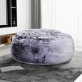 thumbnail image 1 of Sealy® Bala 5ft Faux Fur Memory Foam Bean Bag - Taupe, 1 of 9