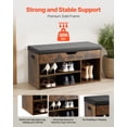 thumbnail image 3 of VEVOR Shoe Bench with Cushion 31.7 x 12.0 x 17.5 Inch 3 Compartments Entryway Storage, 3 of 9