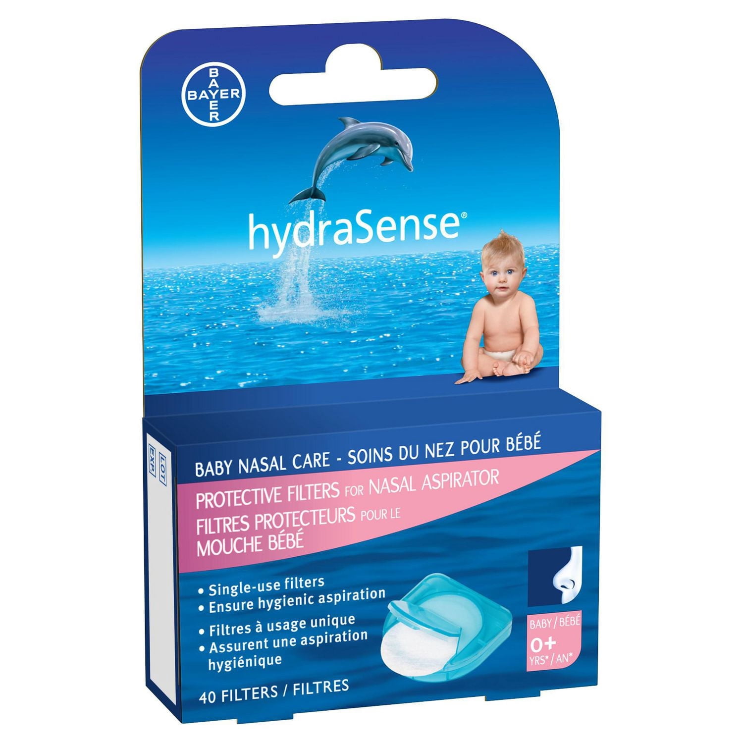 hydraSense Lot de 40 filtres de protection pour aspirateur nasal
