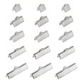 thumbnail image 1 of Unique Bargains 100Pack Ribbon Crimp Clamp Ends, 8/10/13/20/25mm Bookmark Pinch Clasps Silver, 1 of 7