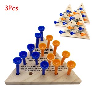 DEBGFS 3 Packs Wooden Triangle Peg Games Triangle Wooden Board Game Family Board Game Wooden Strategy Toy Travel Games Teens and Adults Fun Learning Puzzles