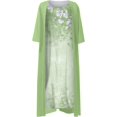 thumbnail image 3 of ORUYROP Robe en Chiffon pour Femmes Manches 3/4 Invité de Mariage Élégante Robe Fluide Longueur Genou Ensemble Deux Pièces Robe Formelle Vintage, 3 of 6