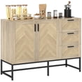 thumbnail image 1 of HOMCOM Buffet Bahut avec Tiroirs et Tablette Réglable, Chêne, 1 of 10