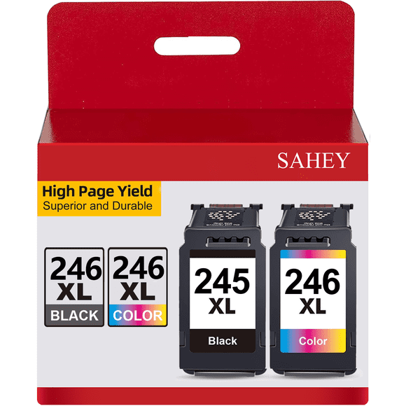 245XL Ink Cartridge for Canon ink 245 and 246 Ink Cartridges for Canon MG2522 Printer(1 Black, 1 Tri-Color)