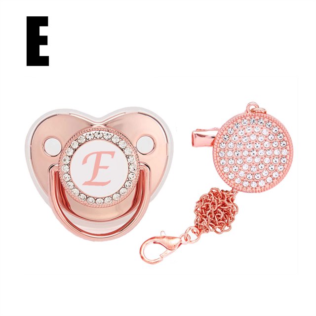 DPTALR Baby Pacifier 26 Letter Name Initial Clip Silicone Infant Nipple Bling Newborn Pacifier