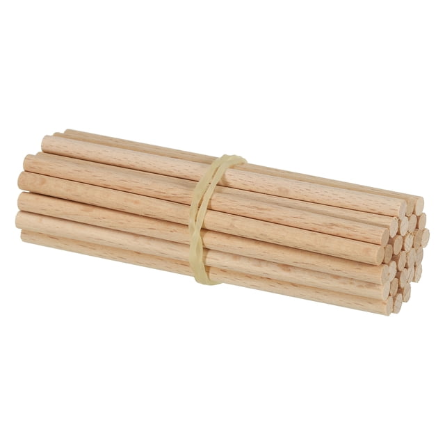 Unique Bargains 3/16 x 4 Inch Dowel Rods Wood Sticks Unfinished Wooden Dowel Rods Round Dowels Sticks 25 Pcs