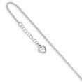 thumbnail image 1 of 925 Sterling Silver 1.5mm Poli Coeur Chaîne Cheville avec 1in Rallonge Longueur, 1 of 2