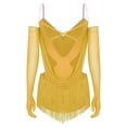 thumbnail image 4 of Aislor Robe de Danse Latine Jazz à Franges avec Gants Jaune m, 4 of 7