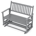 thumbnail image 1 of Gymax Patio Glider Loveseat Chair Swing Rocking Bench w/ Curved Backrest & Slatted Seat Gray, 1 of 6