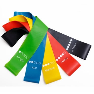 Resistance Bands for Yoga, Multi-Colored Workout Bands, Non-Slip Durable Natural Latex Material, 4 Resistance Levels, Anywhere Fitness for Home and Gym