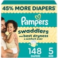 thumbnail image 1 of Pampers Swaddlers Diapers, Size 5 (20-37 lbs), Absorbent, Keeps Baby Dry and Comfortable, Skin Safe Disposable Baby Diaper, 1 of 27