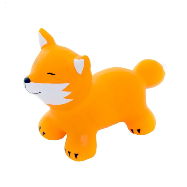 Mon Premier Sauteur Gonflable pour Tout-Petit en Forme de Renard, Corps de Renard orange Vif Orienté vers l'Avant avec Deux Poignées à Oreilles Droites, Poignées à Prise Facile et base Texturée Antidérapante; Pompe Incluse et Certificat de Naissance Noté; Indiqué sur le Tapis de Jeu Intérieur. Convient dès 12 Mois, Supporte jusqu'à 100 kg (220 Lb), PVC de Qualité Alimentaire, Sans BPA.
