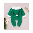 thumbnail image 3 of Honganda Infant Christmas Hooded Romper with Double-Breasted, Fur Ball, 3 of 9