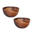 thumbnail image 1 of Oleegame 2PC Stainless Steel Cutlery Set Household Round Wooden Fruit Salad Bowl Dinnerware Basin Container Kitchen Tool Gold, 1 of 7