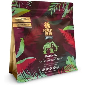 Forest Bean Matanga Coffee, 100% Arabica, Indienne célibataire, Italienne Espresso Roast, 340g Entière Bean sac