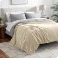 thumbnail image 2 of Bare Home Microplush Fleece Textured Blanket - 300 GSM - Fuzzy Microfleece - Soft & Plush - Throw, Oyster, 2 of 6