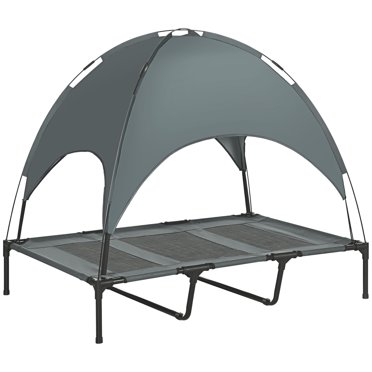 PawHut D04-060 Lit Surélevé pour Animal de Compagnie, Gris (48 Pouces L X 36 Pouces L X 48 Pouces H)