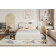 thumbnail image 1 of Eastvita Stylish/Durable Beige Queen Bed Frame Boucle Upholstered with Storage Headboard/2 Drawers/Built - in Bookcase/No Box Spring/Easy Assembly, 1 of 6